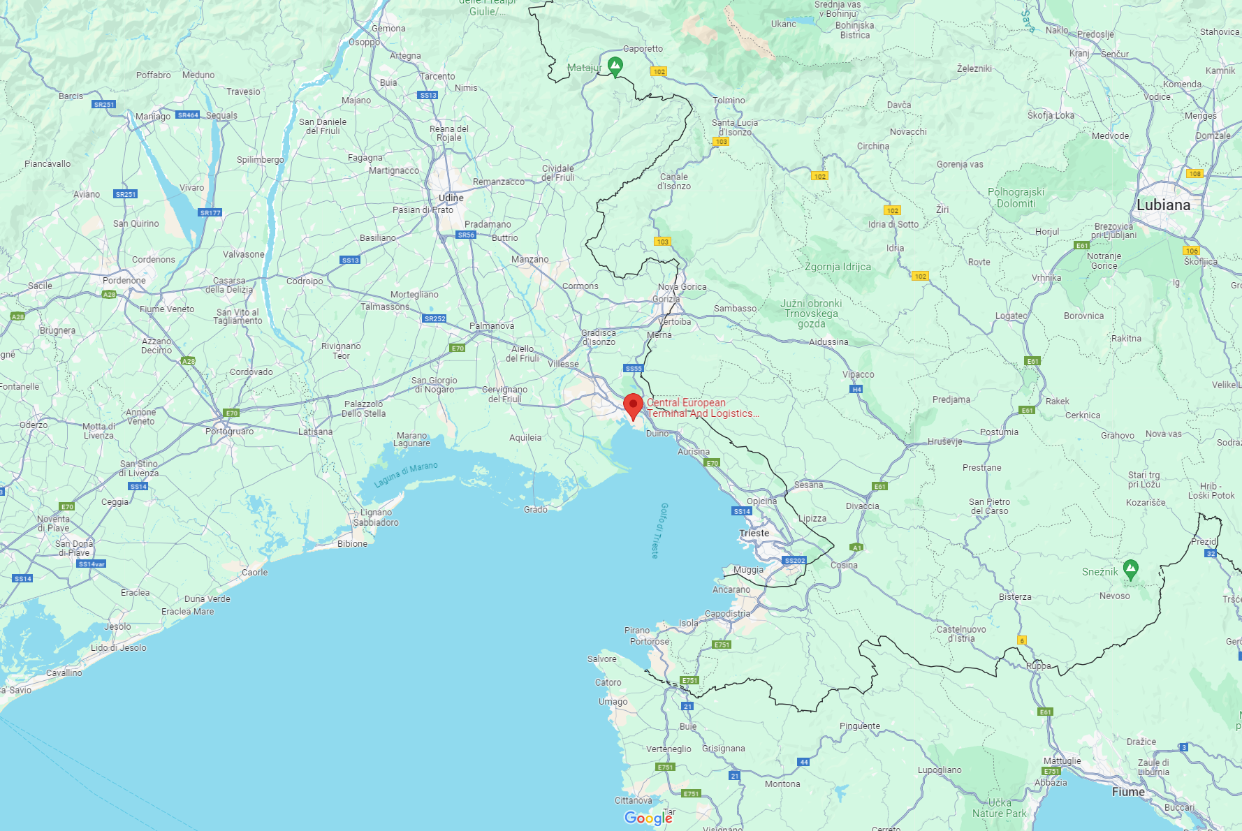 full map overview Geographic location of Monfalcone